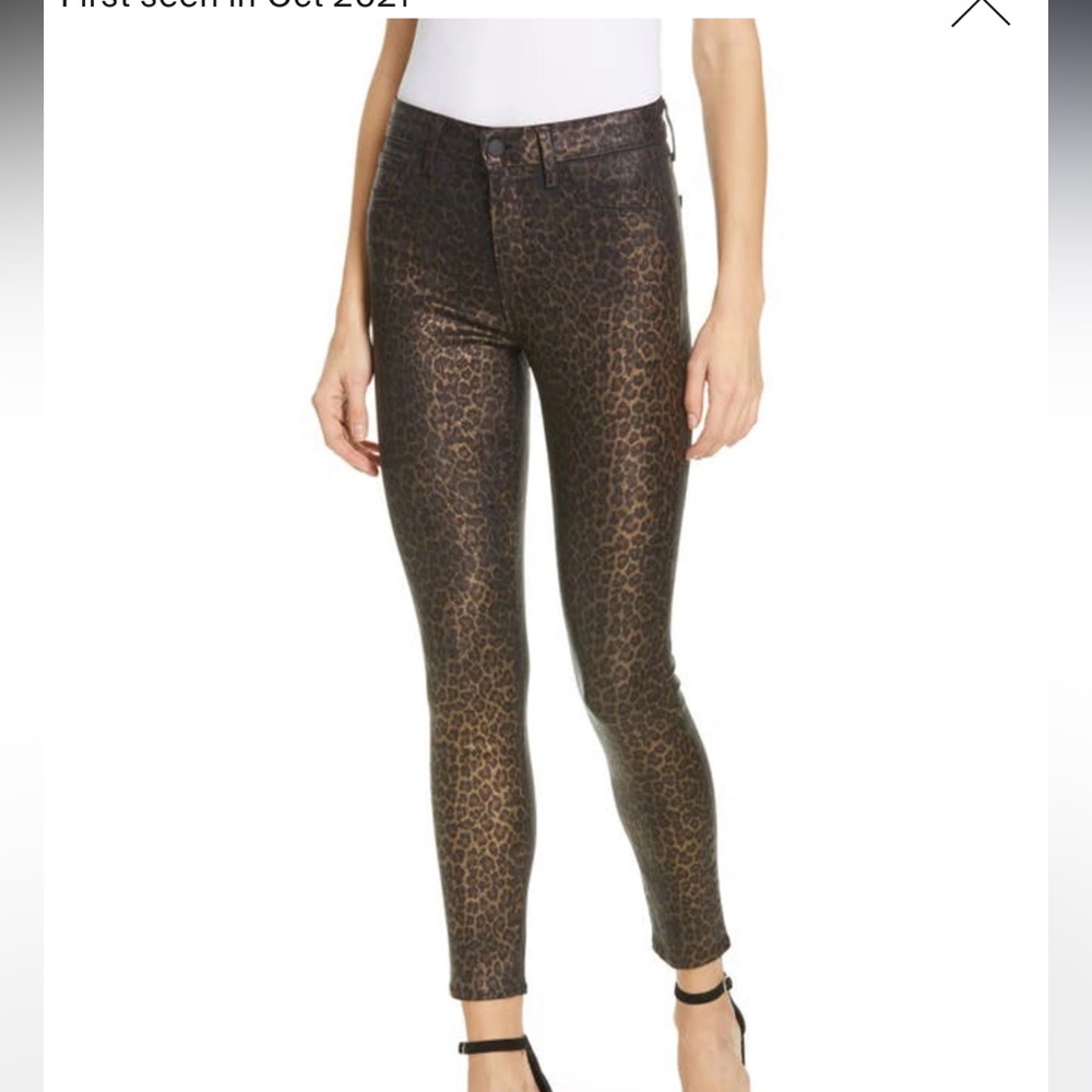 🐆L’Agence Metallic Cheetah Print Pants